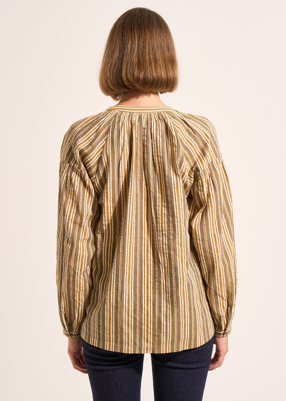 Loose-fitting striped blouse with long sleeves - Sud Express - 3 - Sud Express