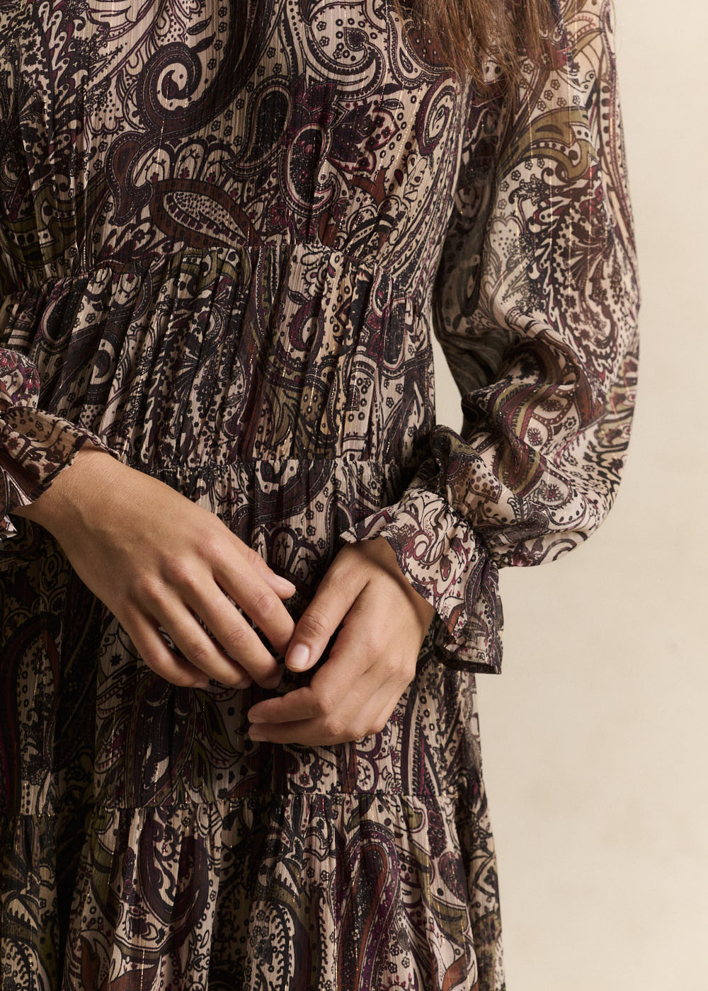 Long printed ruffle dress - Sud Express - 4 - Sud Express