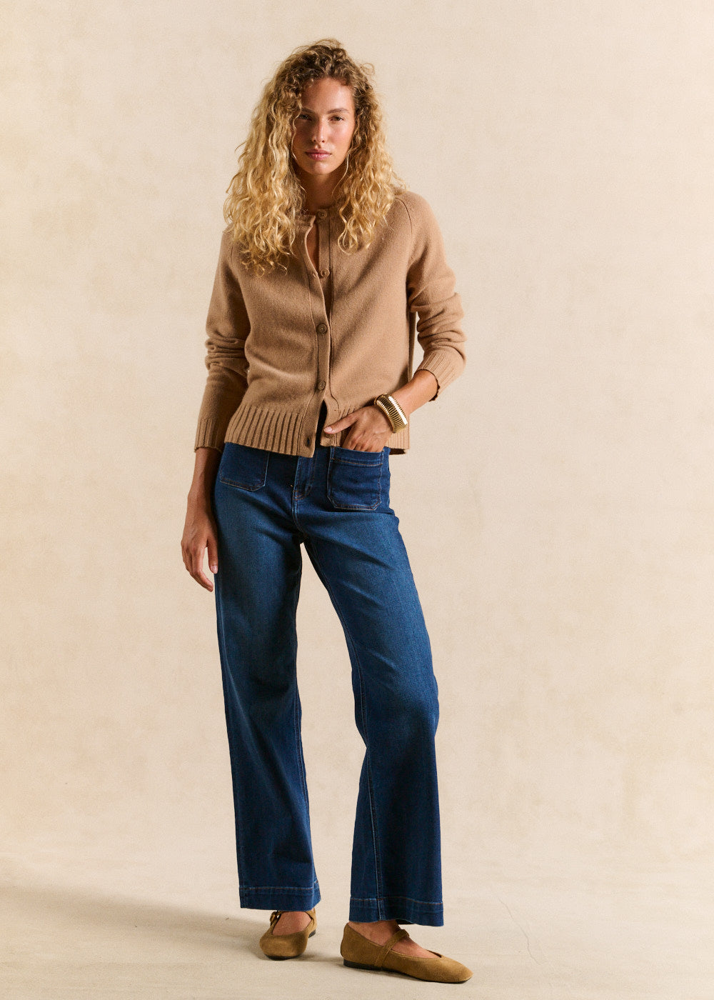 Round-neck wool cardigan - Sud Express - 5 - Sud Express