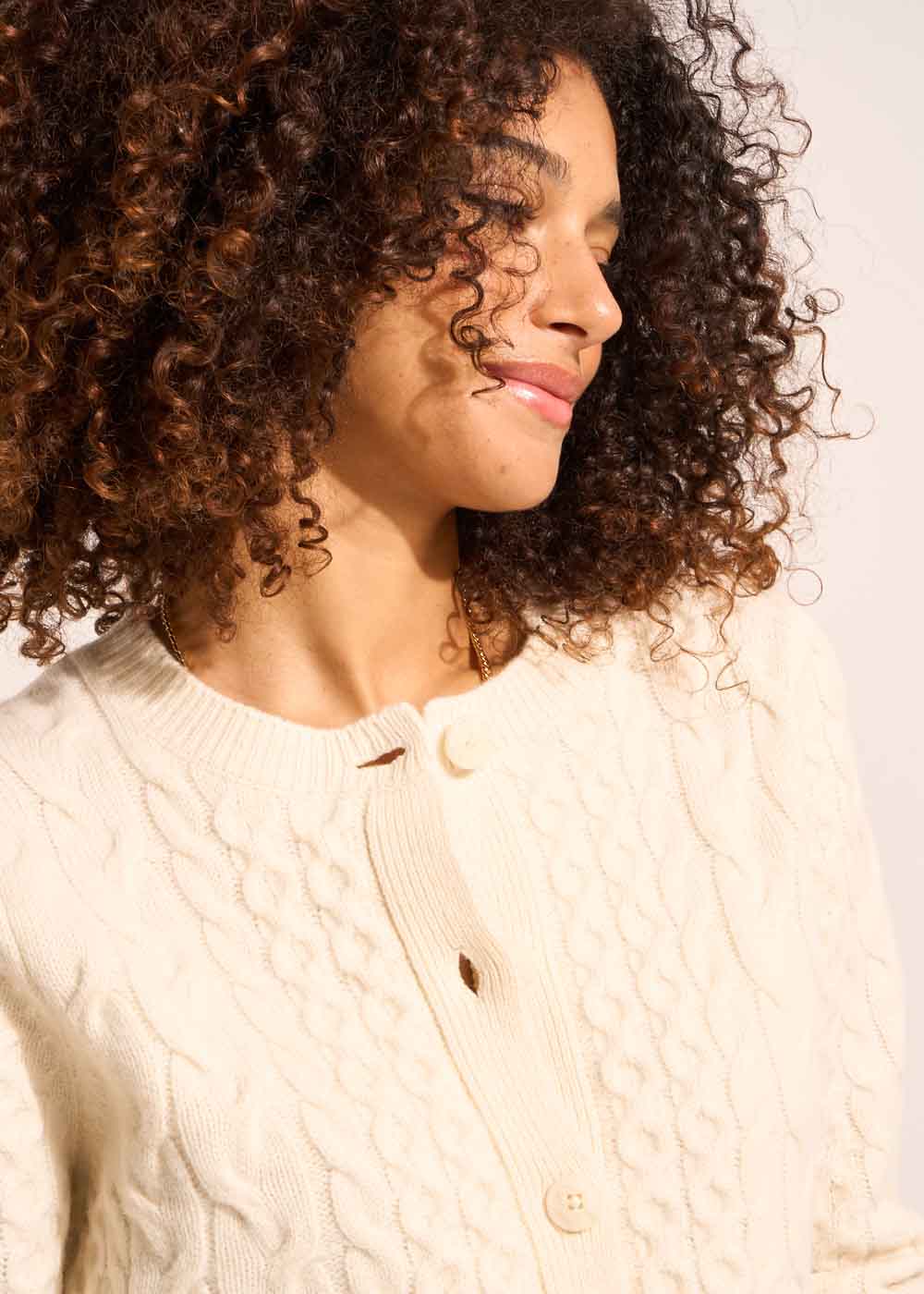 Twisted wool cardigan with patch pockets - Sud Express - 4 - Sud Express