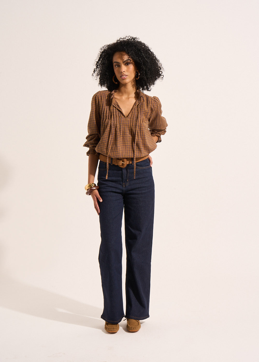High-waisted wide-leg jeans - Sud Express - 1 - Sud Express