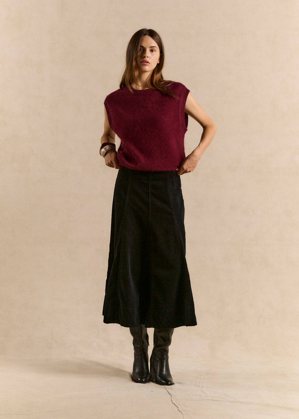 Loose sleeveless sweater in wool and cashmere - Sud Express - 4 - Sud Express