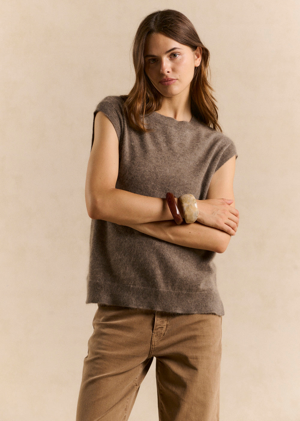 MARTAKA Loose sleeveless sweater in wool and cashmere - 1 - Sud Express - Sud Express