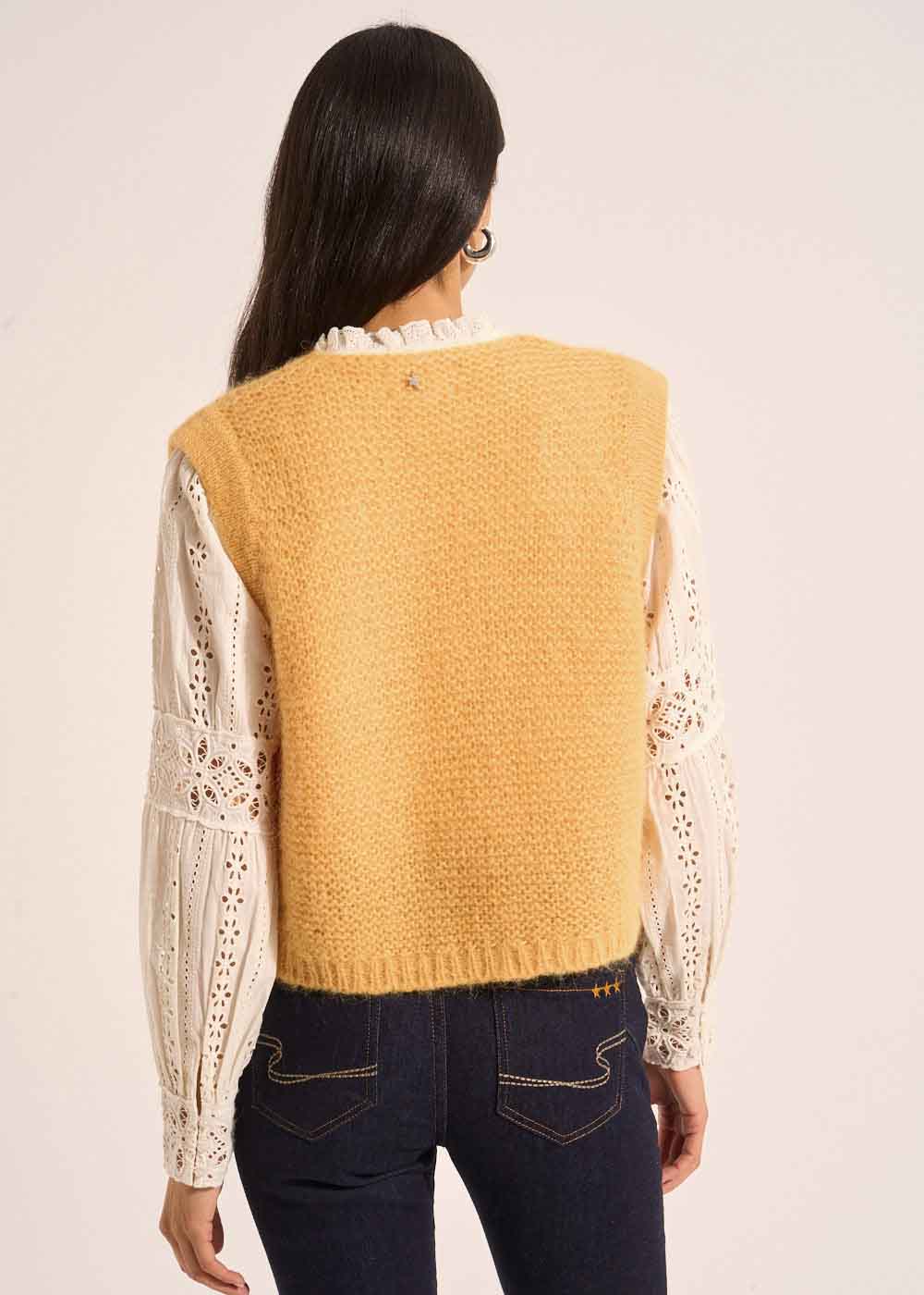 Short sleeveless mohair cardigan - Sud Express - 3 - Sud Express