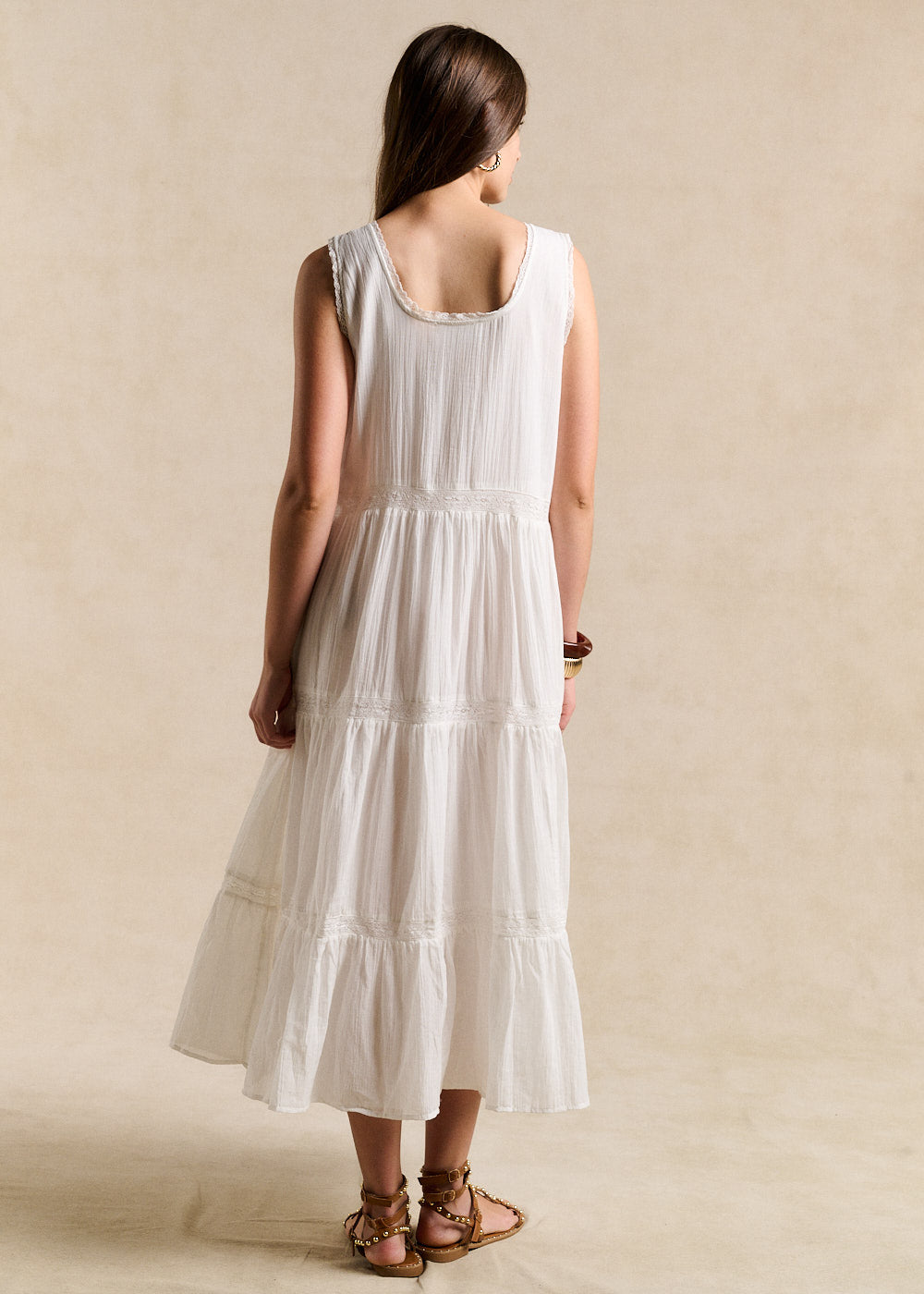 Long embroidered cotton dress - Sud Express - 3 - Sud Express