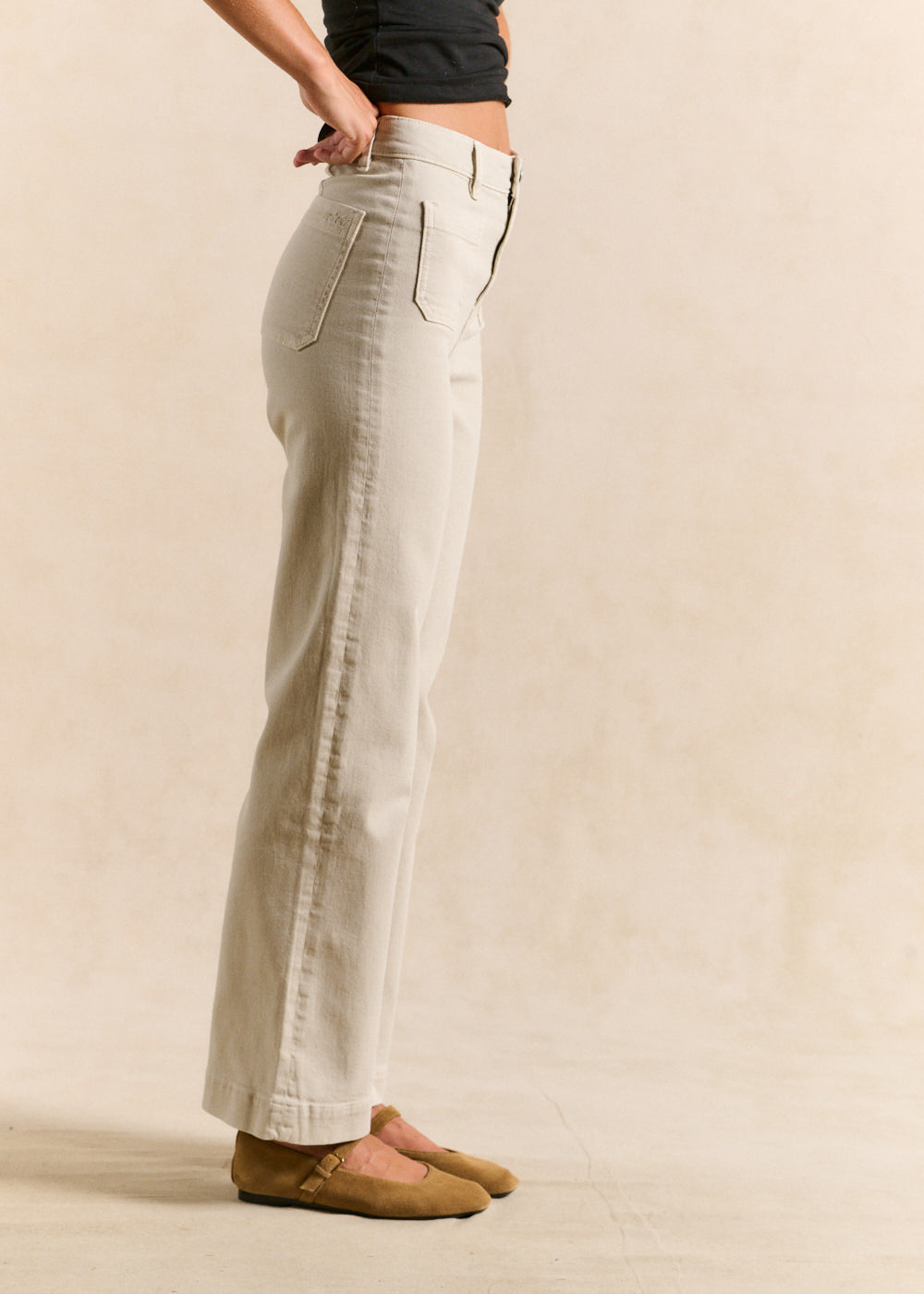 STACY High-waisted cotton trousers - 2 - Sud Express - Sud Express