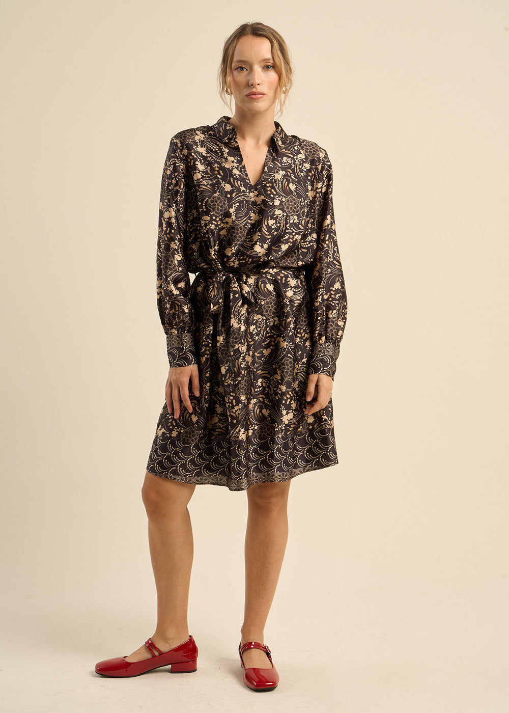 Long-sleeved printed dress - Sud Express - 5 - Sud Express