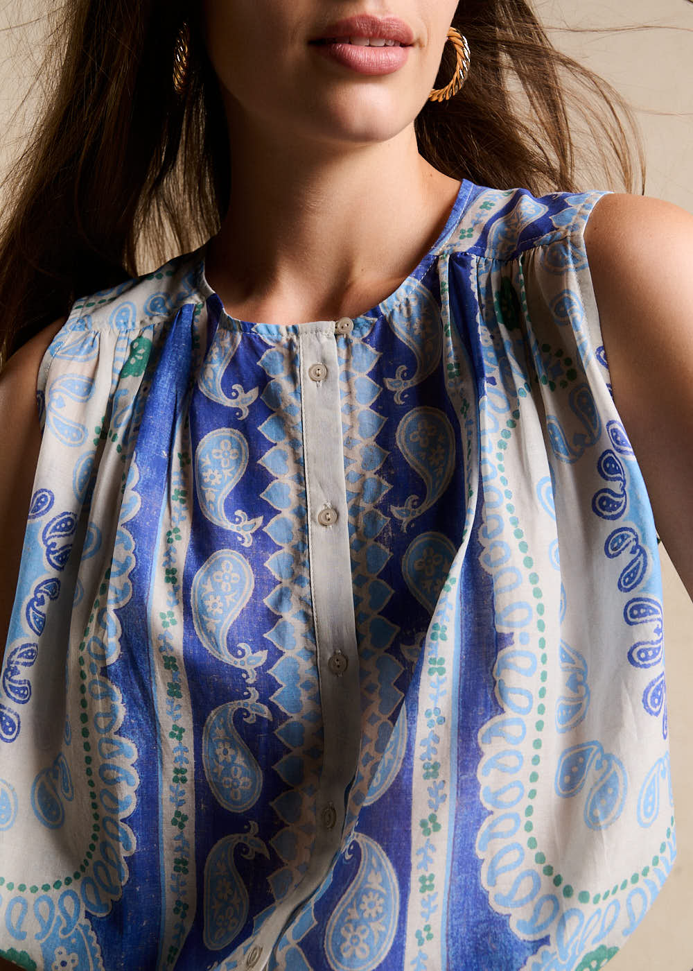 Placed-print blouse - Sud Express - 2 - Sud Express