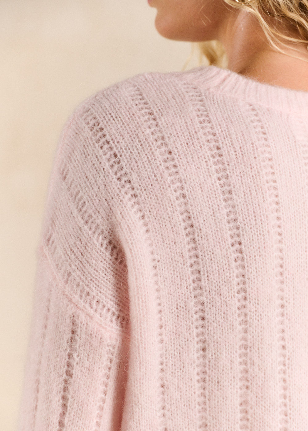 Openwork-knit round-neck jumper - Sud Express - 2 - Sud Express