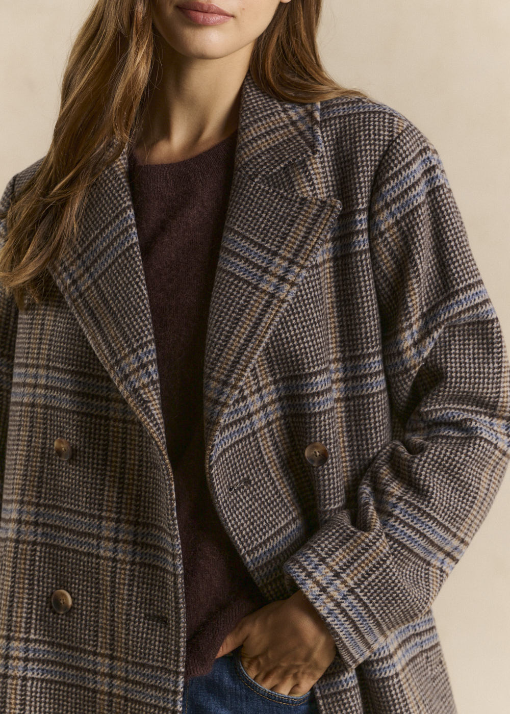 Long checkered coat - Sud Express - 3 - Sud Express