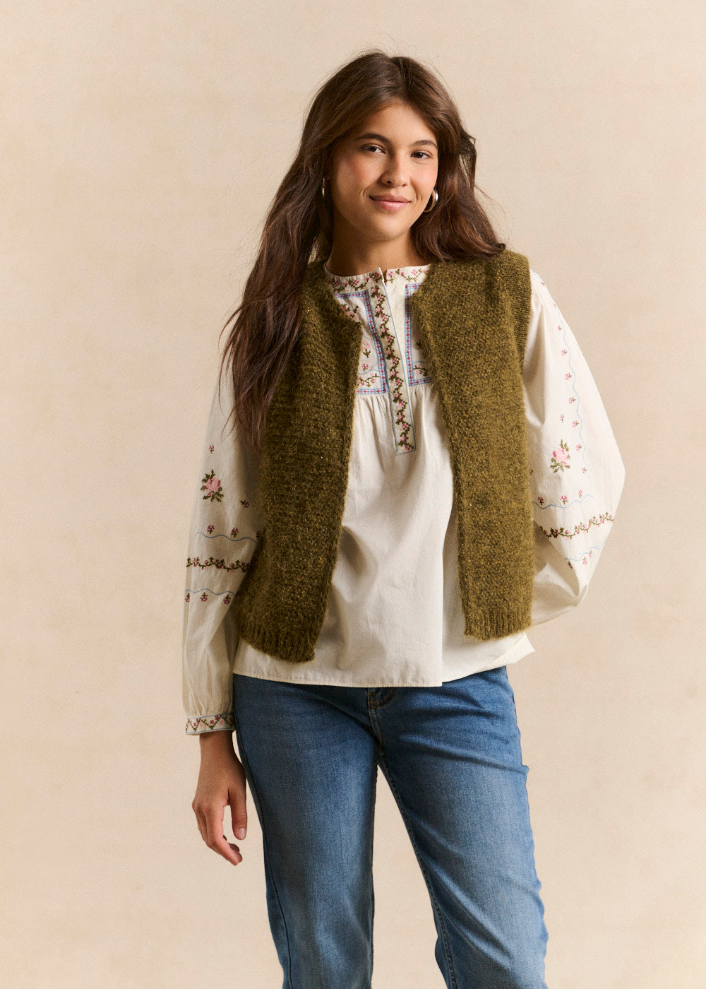 Cardigan sleeveless shorts in mohair - Sud Express - 1 - Sud Express