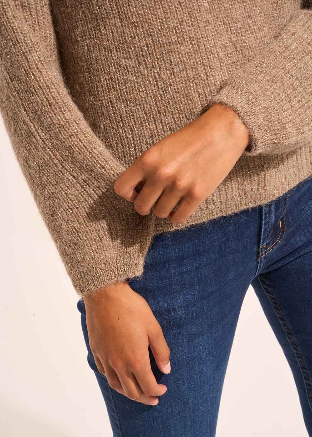V-neck sweater with 3/4-length sleeves - Sud Express - 4 - Sud Express