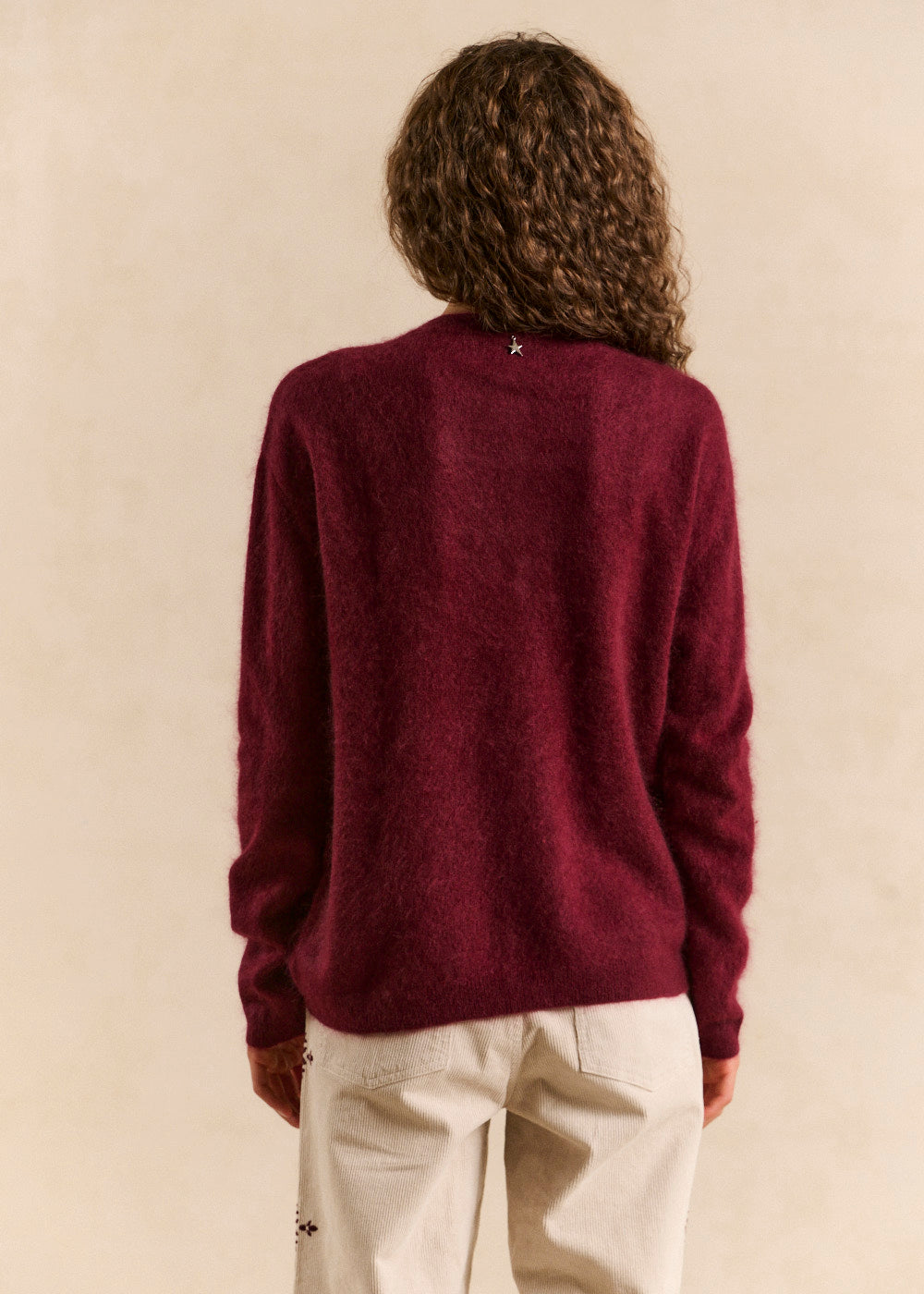 Loose round-neck vest in brushed wool and cashmere - Sud Express - 3 - Sud Express