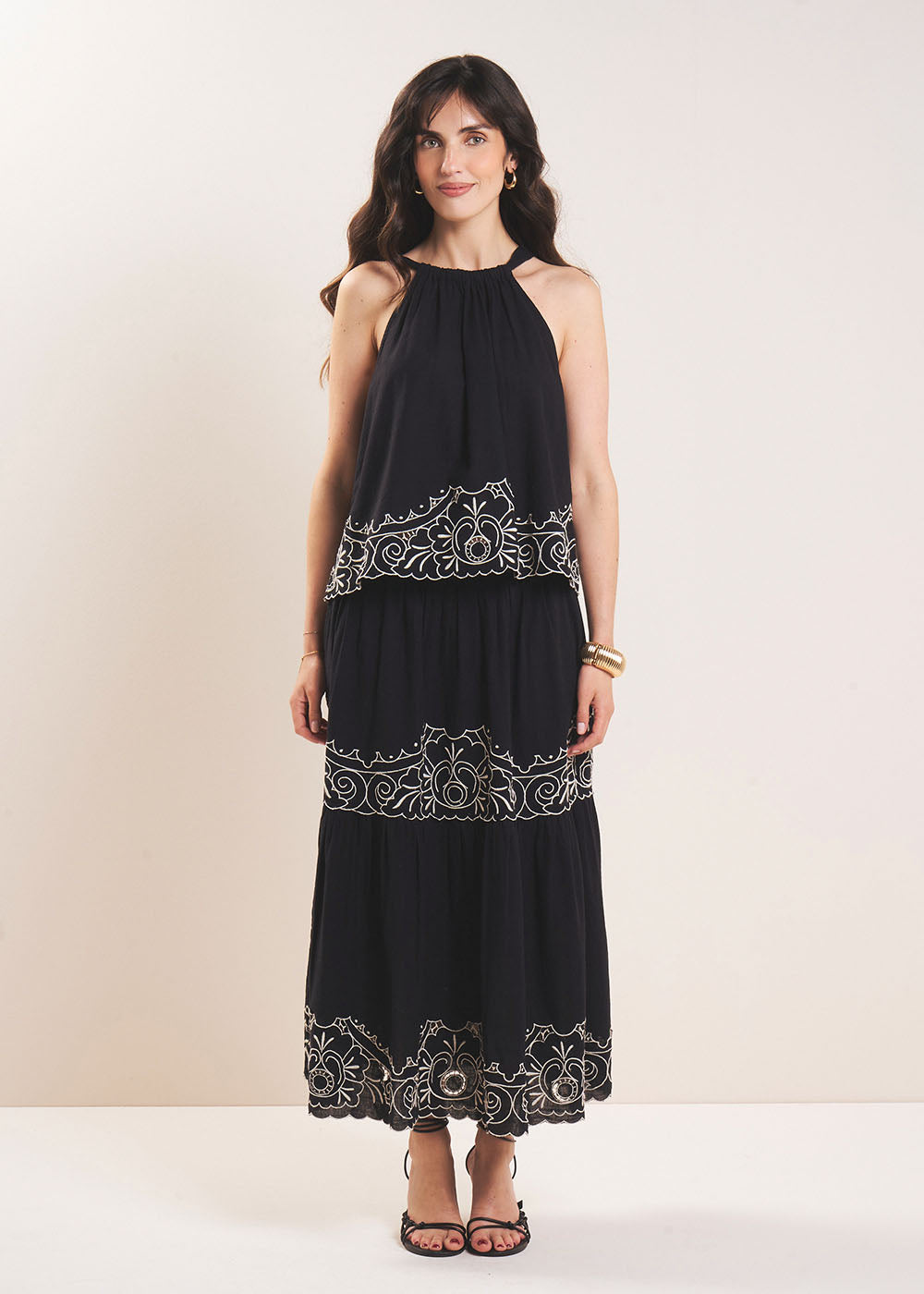 Long embroidered cotton skirt - Sud Express - 5 - Sud Express