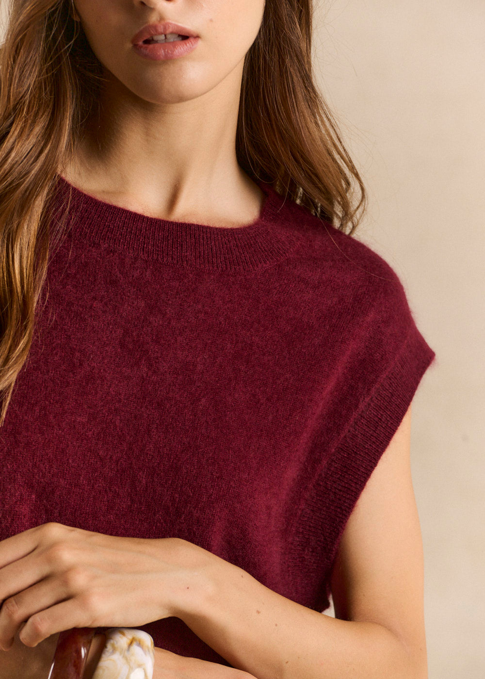 Loose sleeveless sweater in wool and cashmere - Sud Express - 2 - Sud Express