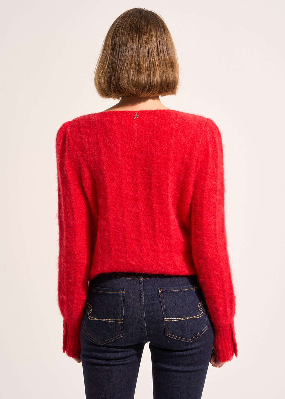 Straight jumper with buttons at the cuffs - Sud Express - 3 - Sud Express