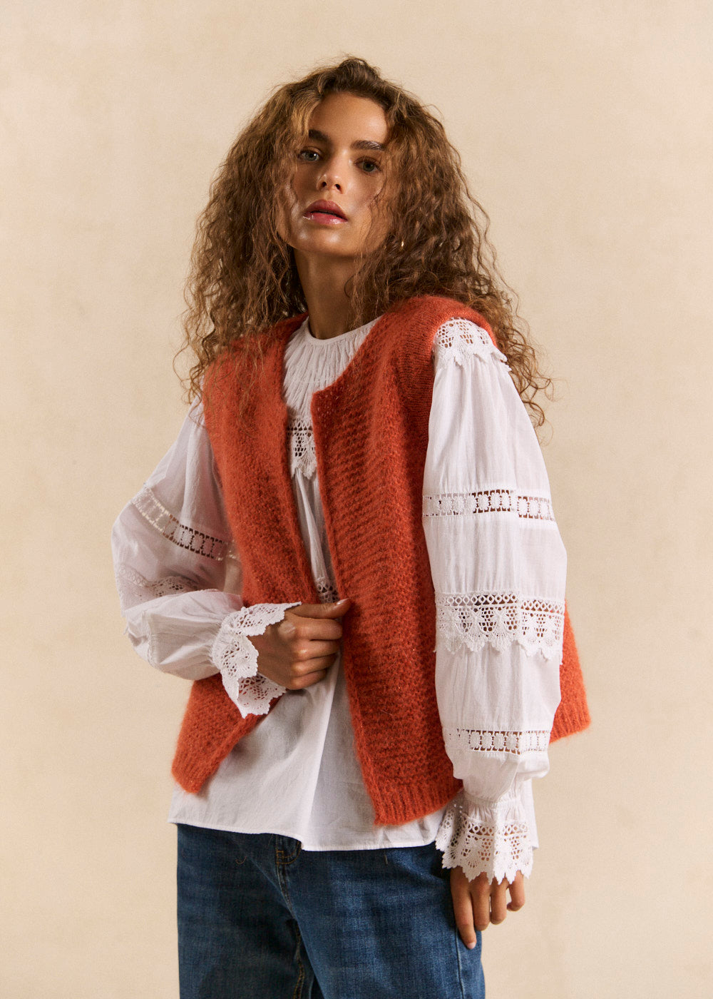 Cardigan sleeveless shorts in mohair - Sud Express - 5 - Sud Express