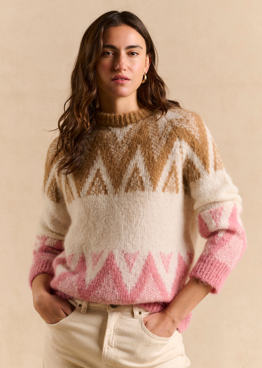 Jacquard round-neck sweater - Sud Express - 4 - Sud Express