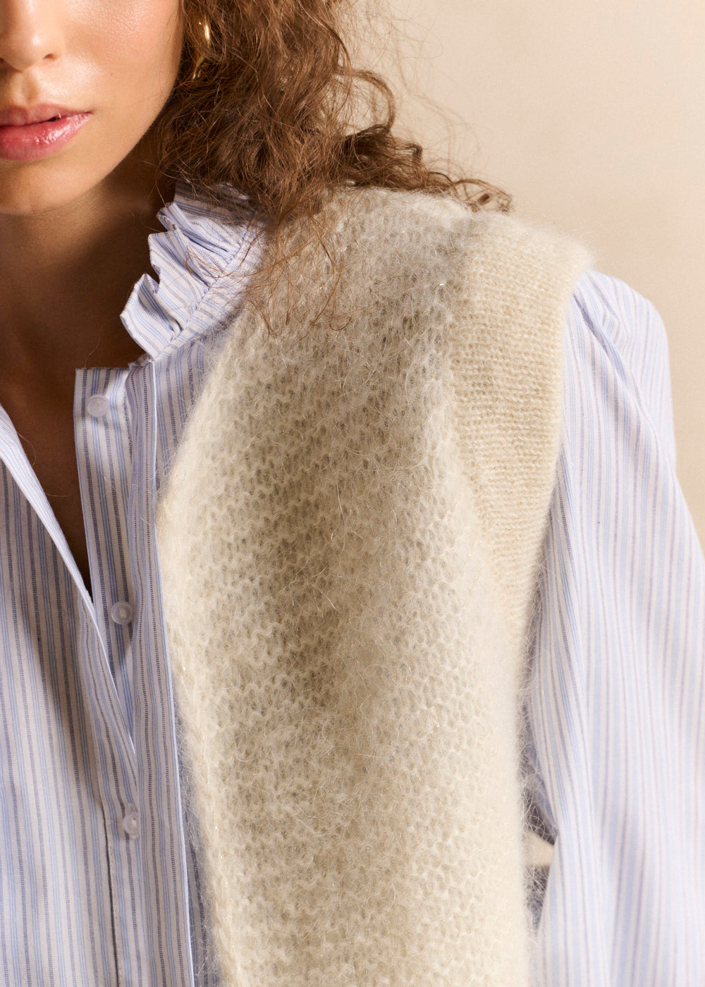 GOTANAX Cardigan sleeveless shorts in mohair - 2 - Sud Express - Sud Express