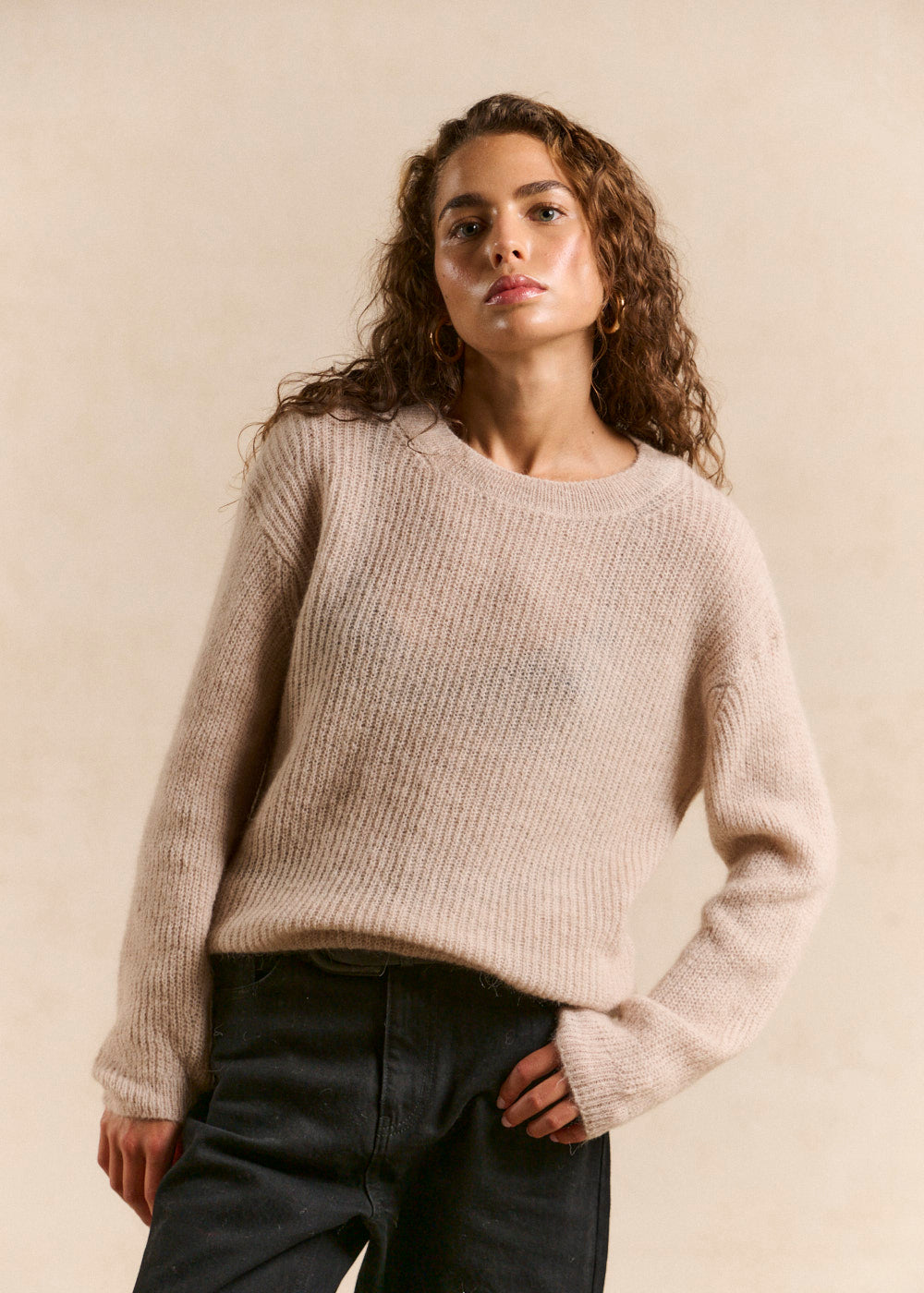 Round-neck alpaca sweater - Sud Express - 1 - Sud Express