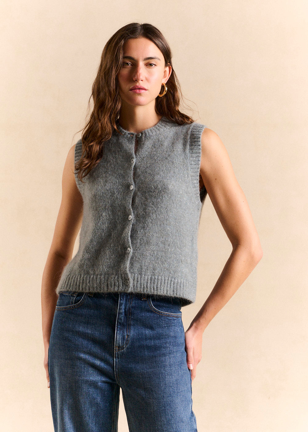 Gilet sans manches alpaga et lurex - Sud Express - 1 - Sud Express