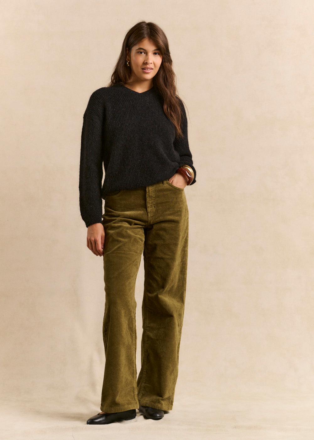 Wide leg velvet pants - Sud Express - 1 - Sud Express