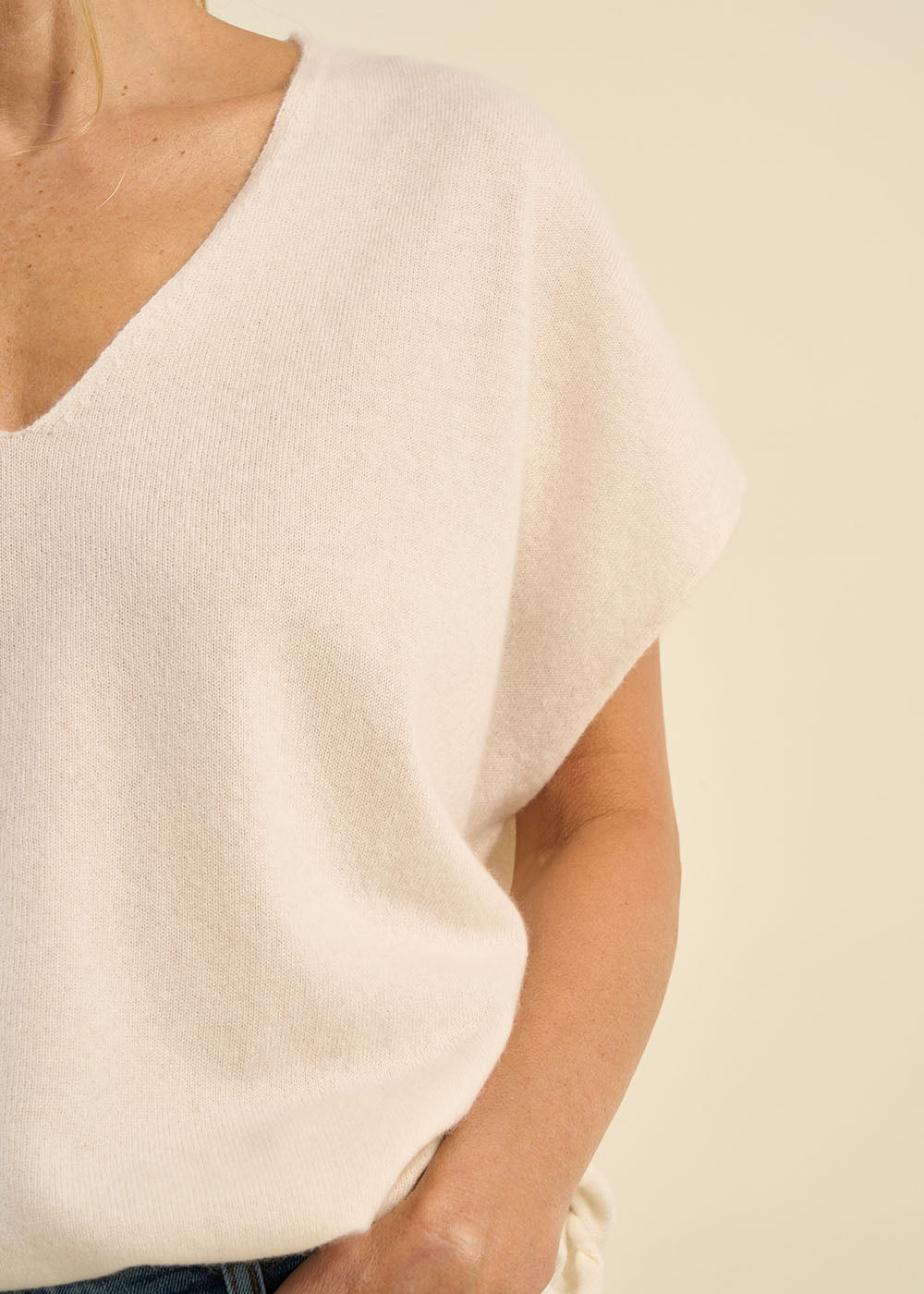 Pull manches courtes en cachemire - Sud Express - 2 - Sud Express