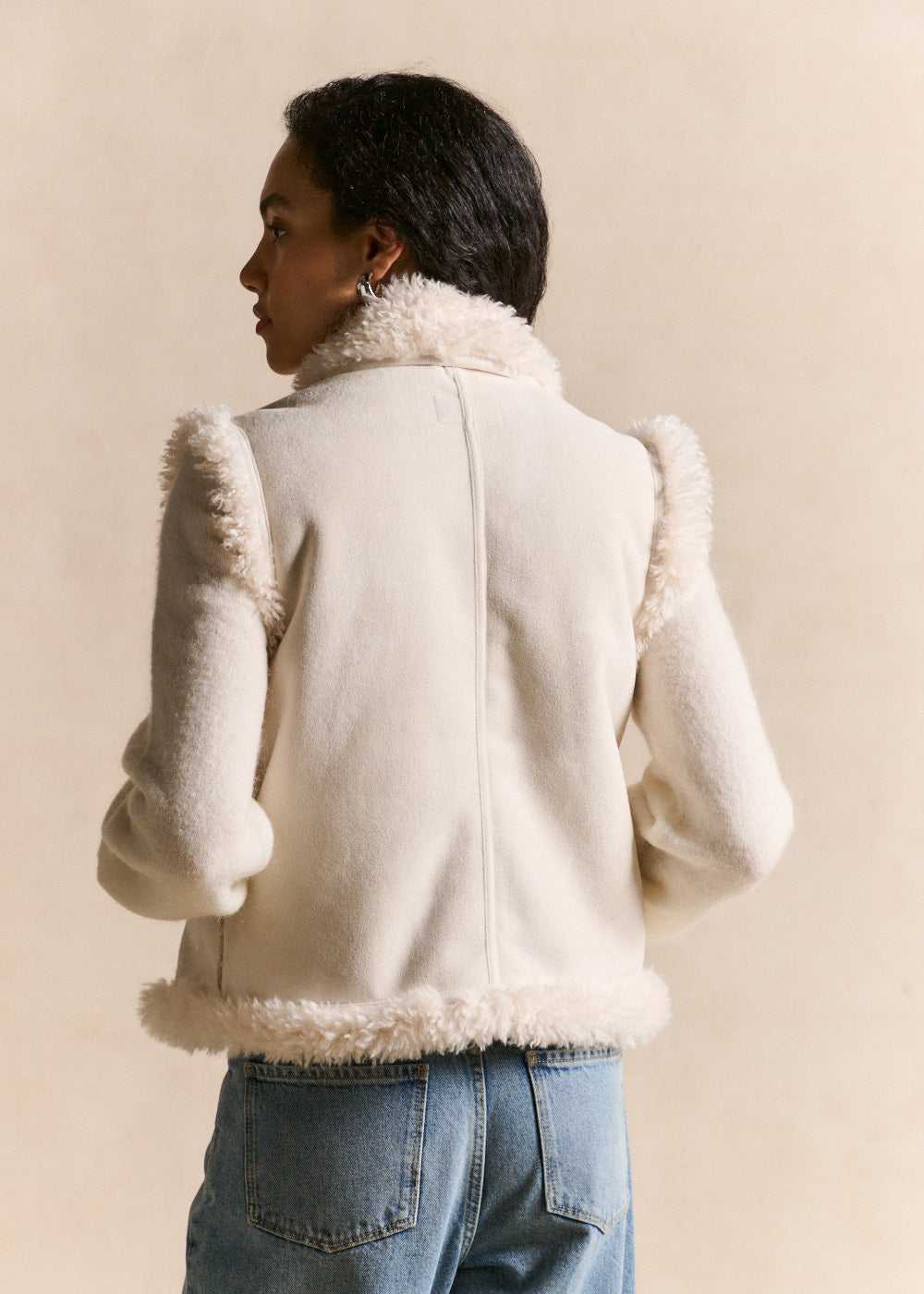 Sleeveless waistcoat with a sheepskin-effect finish - Sud Express - 3 - Sud Express