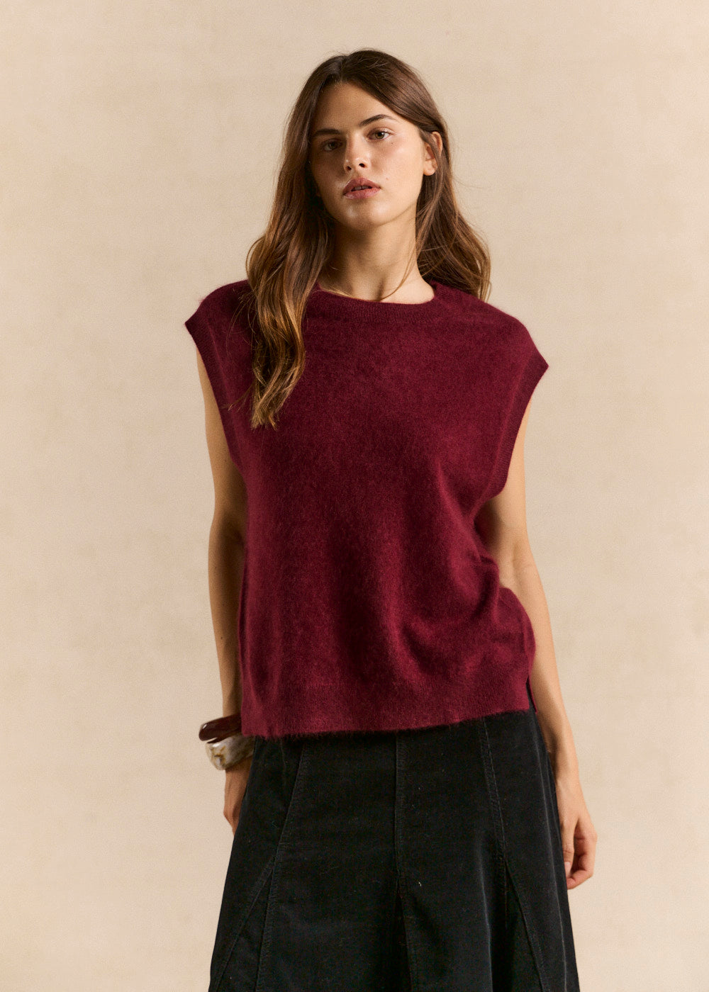 MARTAKA Loose sleeveless sweater in wool and cashmere - 1 - Sud Express - Sud Express