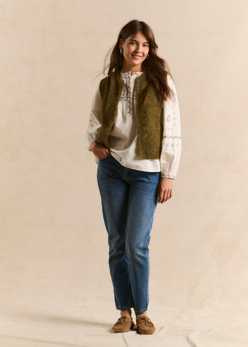 BEN MEDIUM STONE Five-pocket boyfriend jeans - 1 - Sud Express - Sud Express