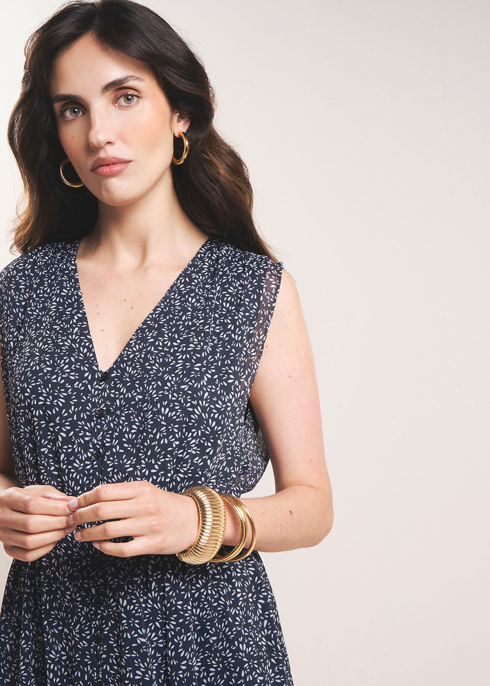 Short printed button-up dress - Sud Express - 5 - Sud Express