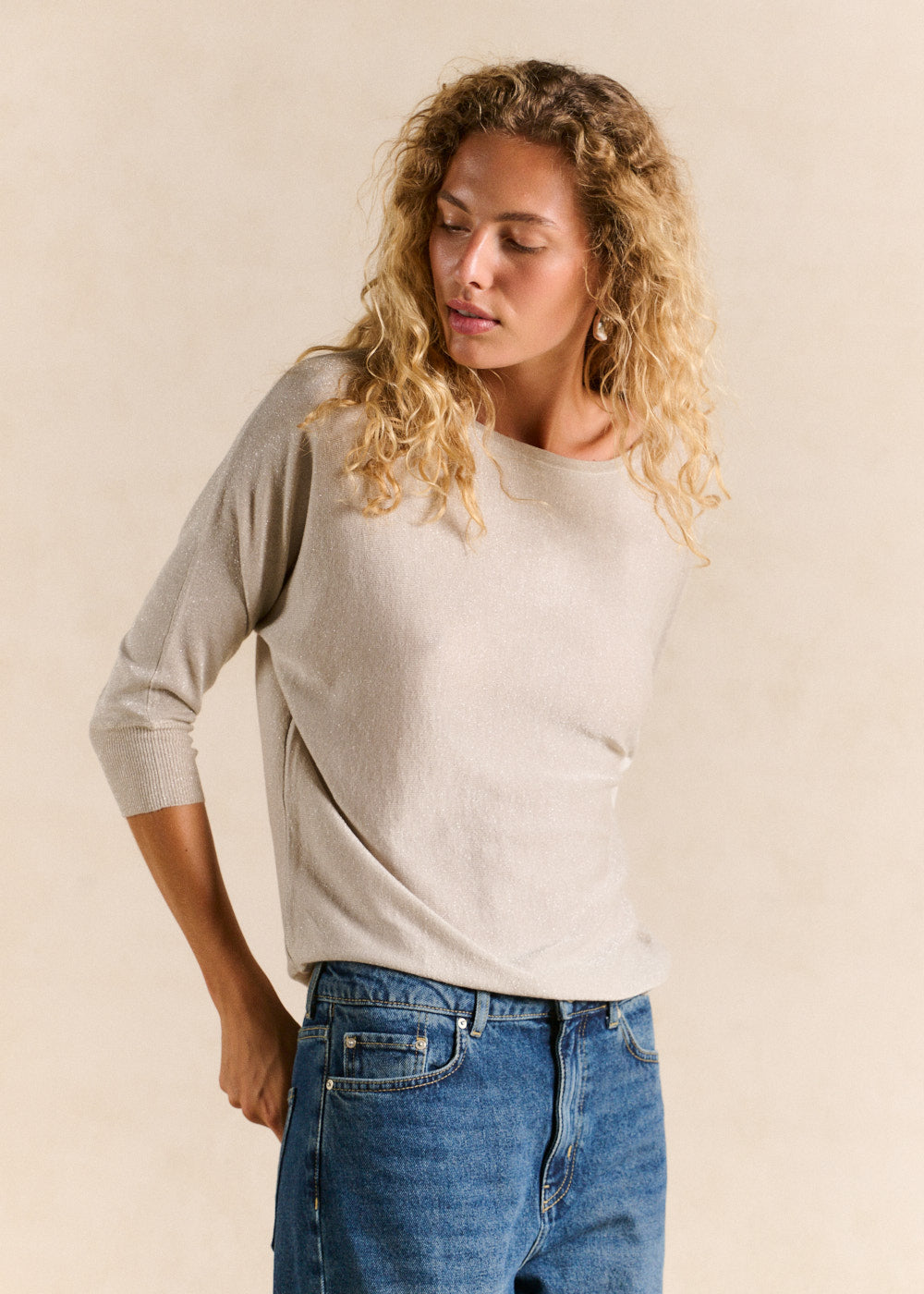 MATADOR Round neck jumper with metallic fibres - 1 - Sud Express - Sud Express