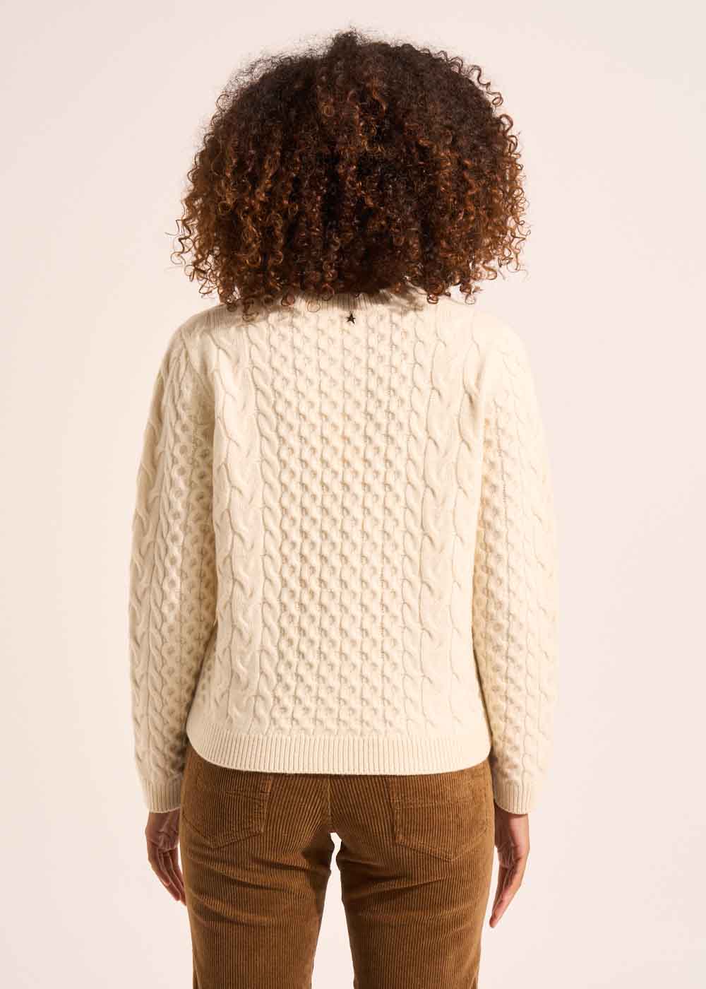 Twisted wool cardigan with patch pockets - Sud Express - 3 - Sud Express