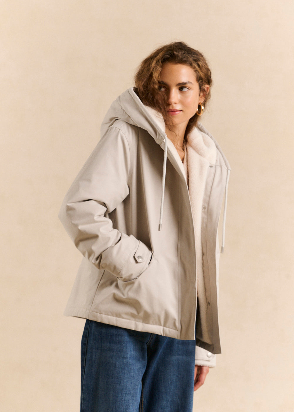 VISTANA Short water-repellent jacket lined with faux fur and hood - 1 - Sud Express - Sud Express