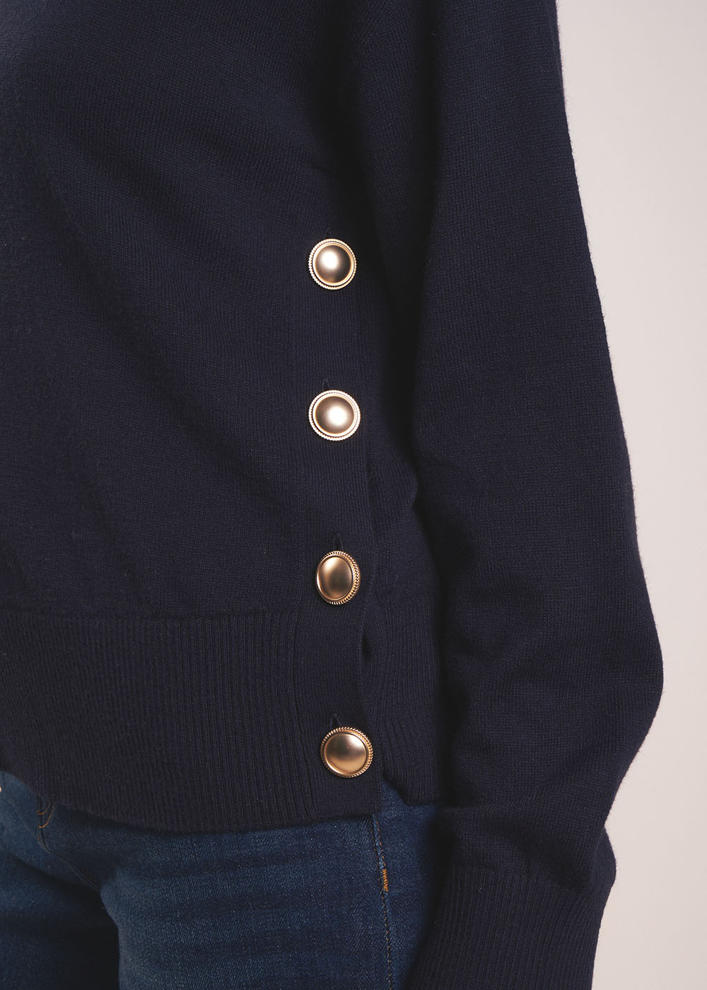 Nautical-style jumper with gold buttons - Sud Express - 2 - Sud Express