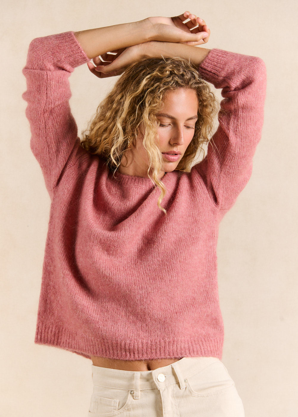 Round-neck mohair jumper with long sleeves - Sud Express - 5 - Sud Express