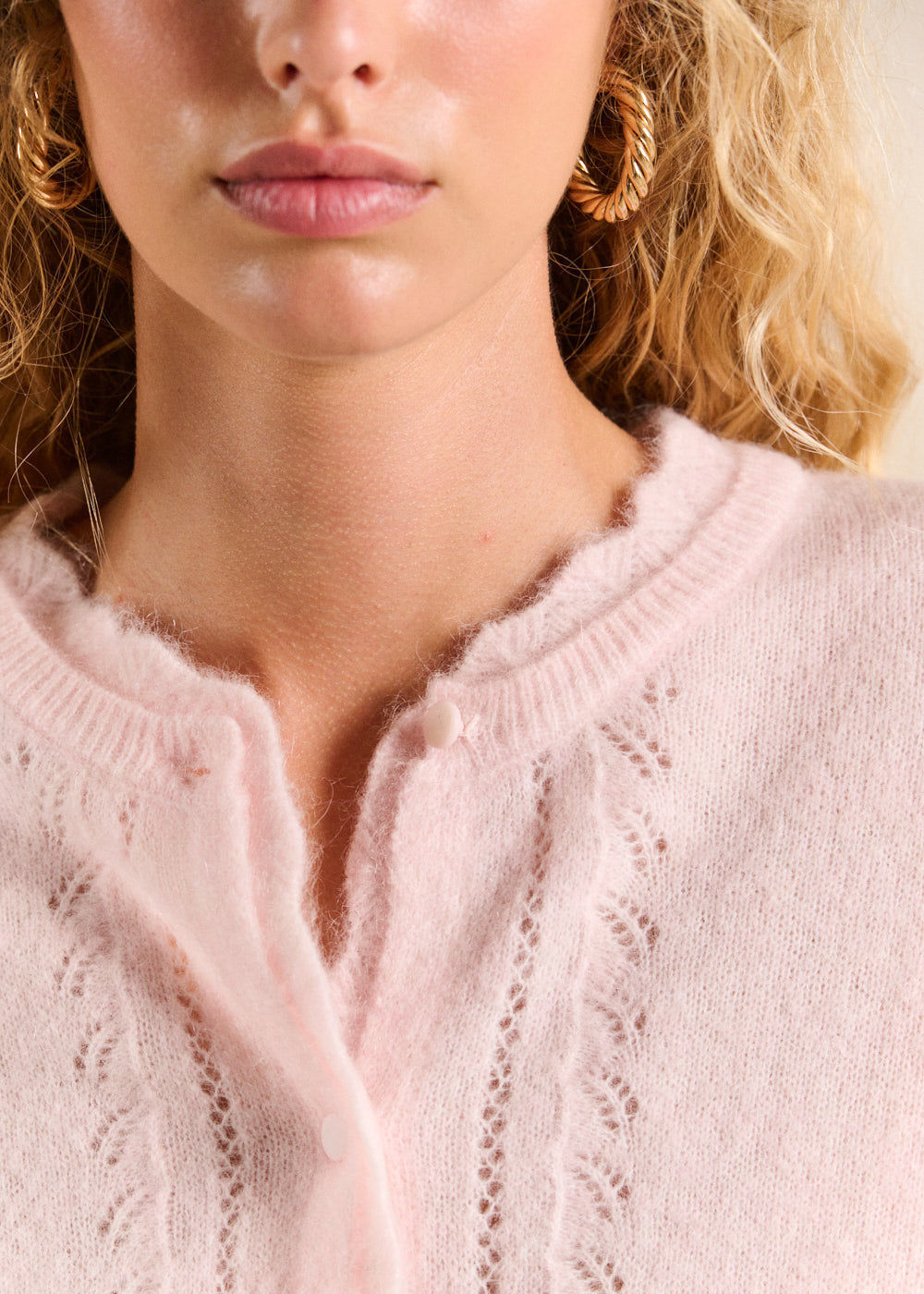 Mohair cardigan with openwork knit - Sud Express - 2 - Sud Express
