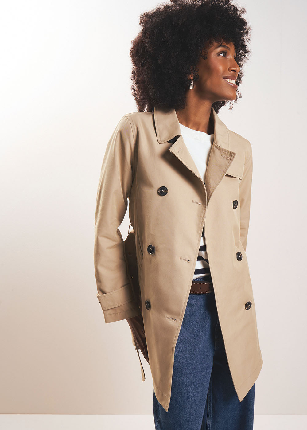 Short waterproof trench coat - Sud Express - 5 - Sud Express
