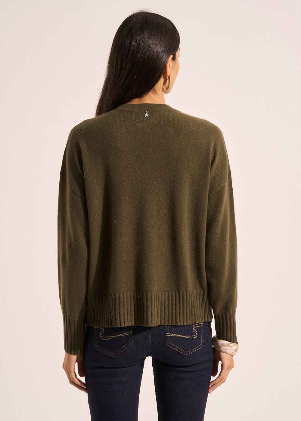 Loose-fitting cashmere V-neck cardigan - Sud Express - 3 - Sud Express
