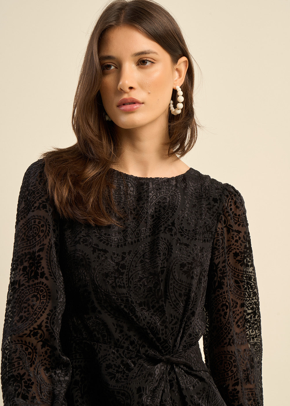 Round-neck velvet dress - Sud Express - 4 - Sud Express