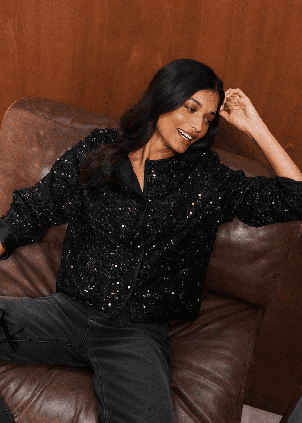Short jacket embroidered with sequins - Sud Express - 4 - Sud Express