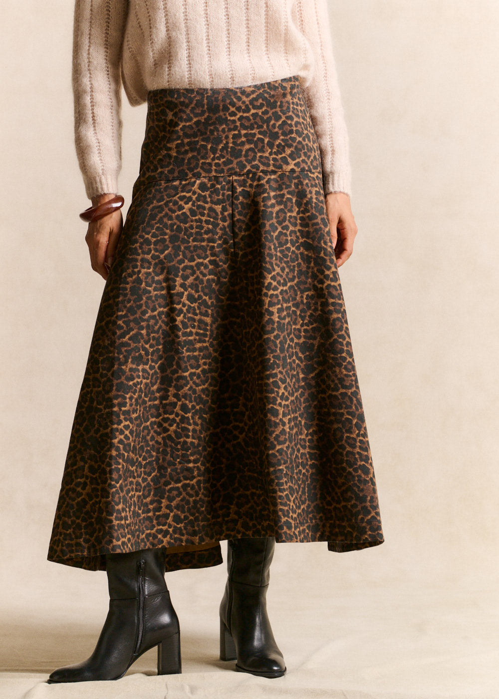 Leopard print skirt flared fit - Sud Express - 1 - Sud Express