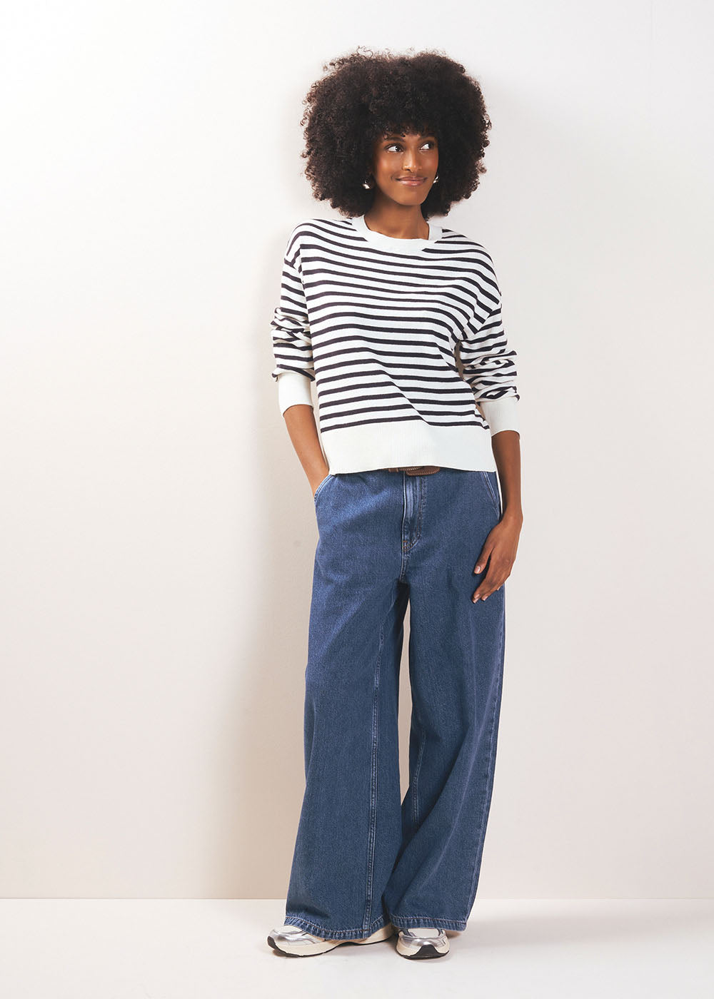 Striped jumper with a high neck - Sud Express - 5 - Sud Express
