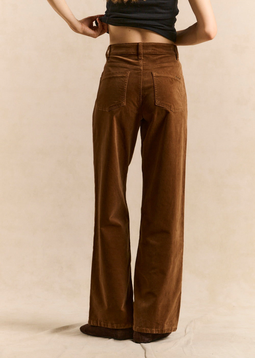 High-waisted straight corduroy pants - Sud Express - 3 - Sud Express
