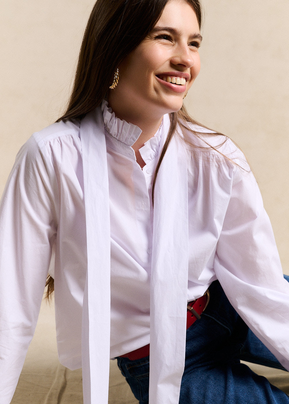Cotton poplin blouse - Sud Express - 1 - Sud Express