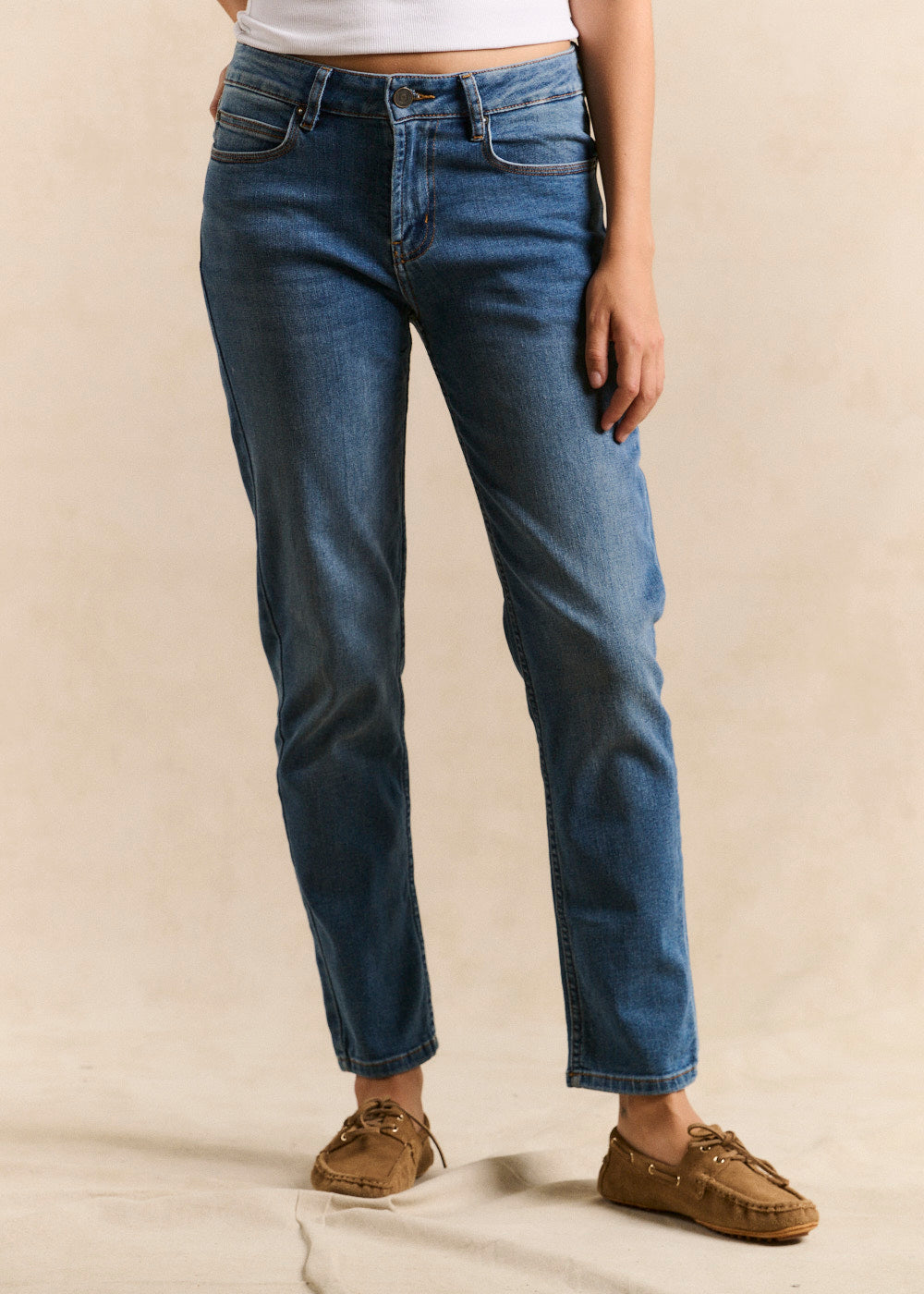 BEN MEDIUM STONE Five-pocket boyfriend jeans - 2 - Sud Express - Sud Express