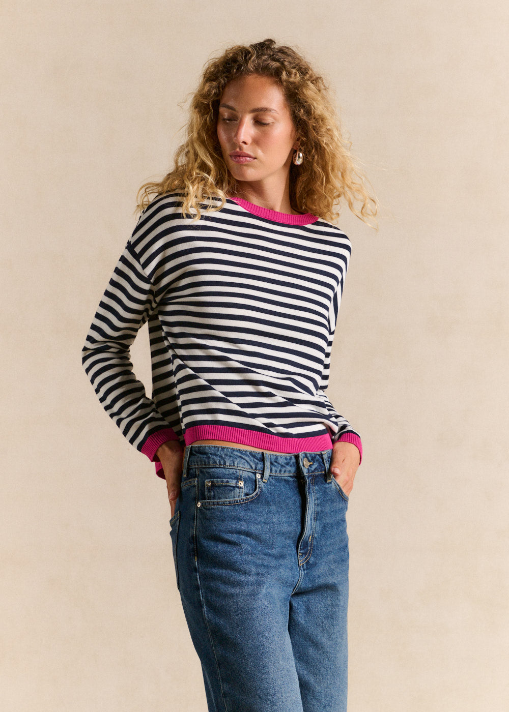 Striped round-neck jumper - Sud Express - 5 - Sud Express