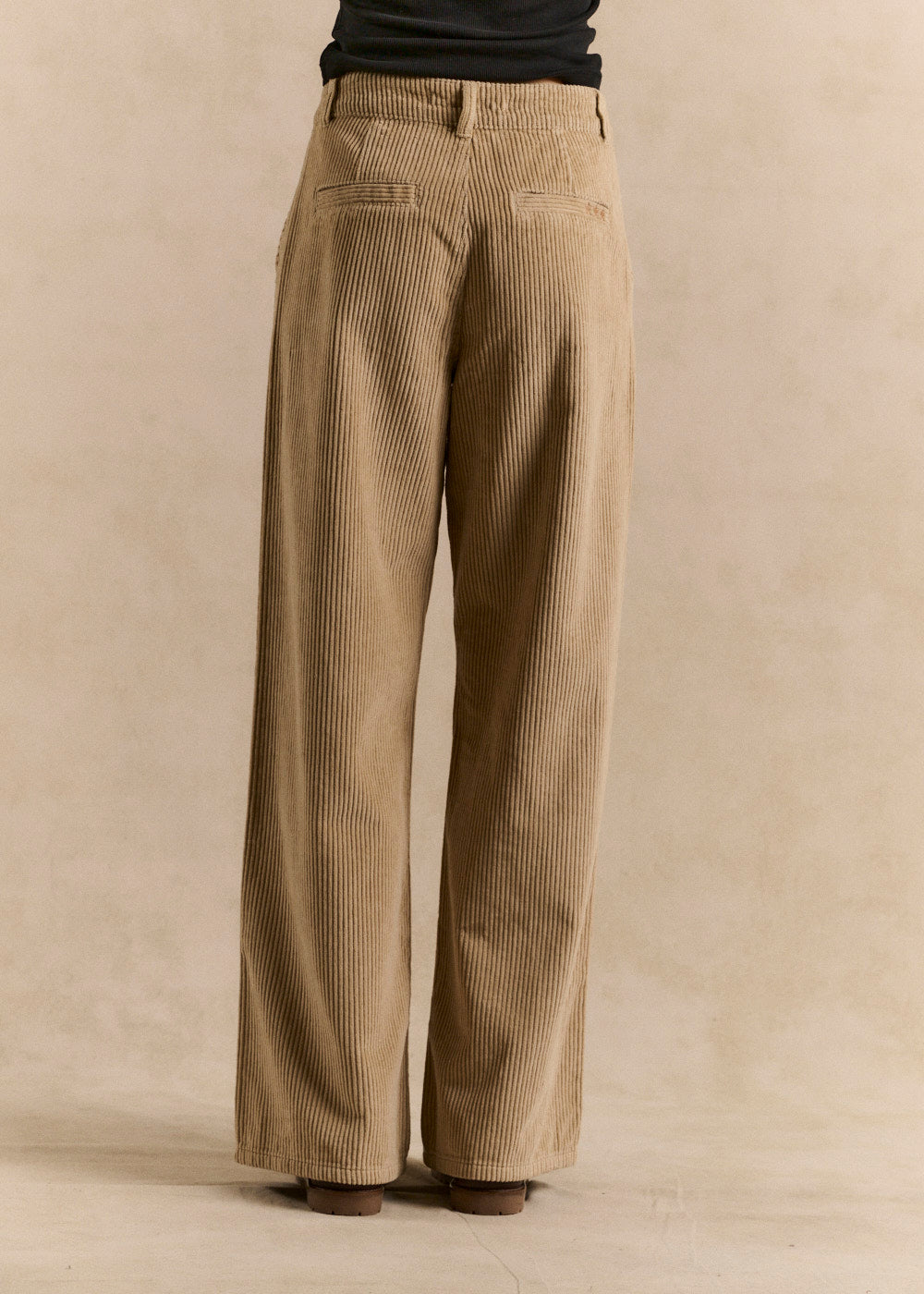 High-waisted cotton velvet wide-leg trousers - Sud Express - 3 - Sud Express