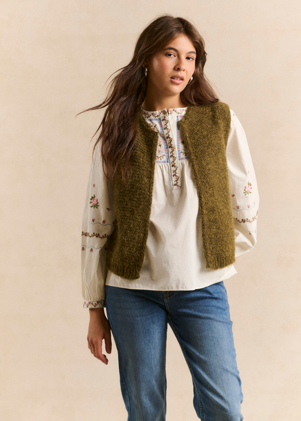 Cardigan sleeveless shorts in mohair - Sud Express - 5 - Sud Express