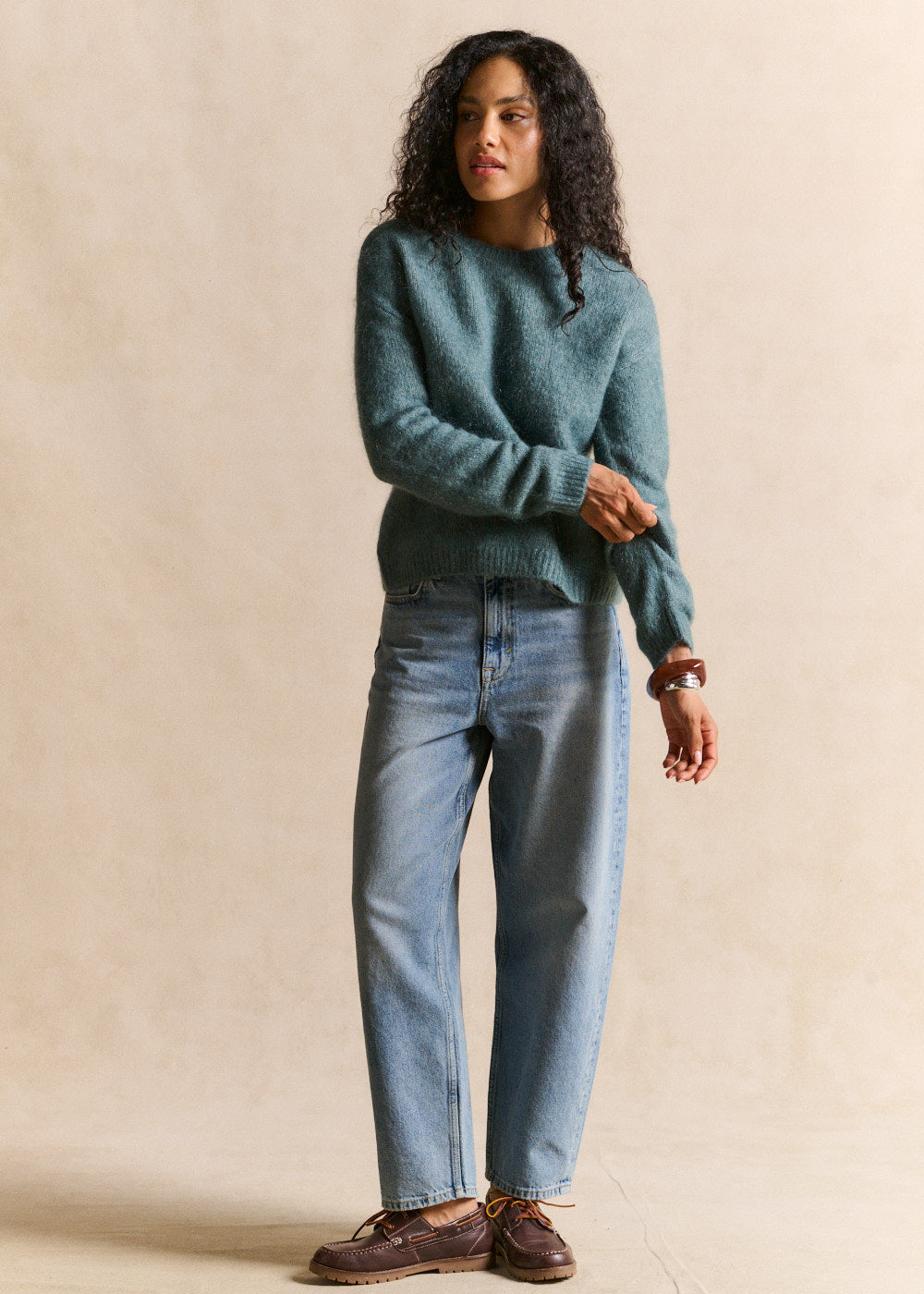 Round-neck mohair jumper with long sleeves - Sud Express - 5 - Sud Express